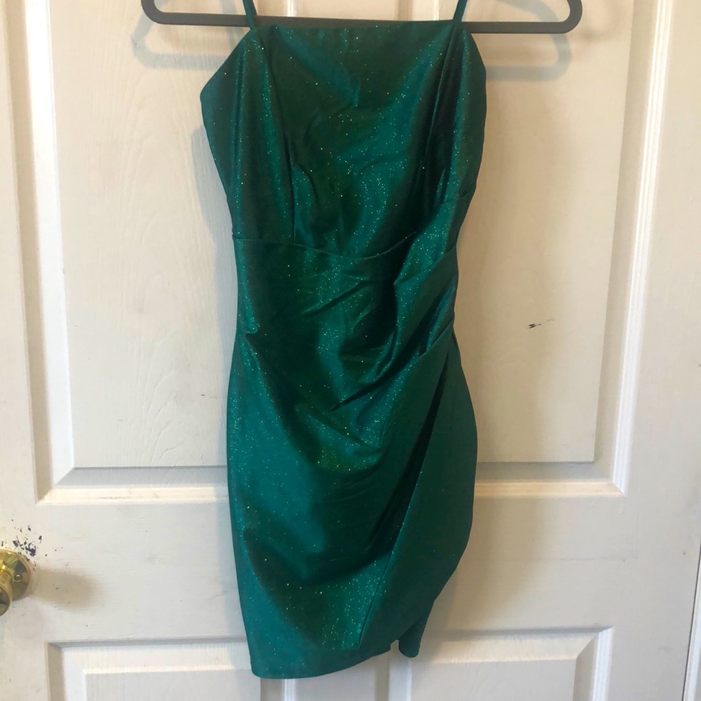 Emerald green semi formal, hoco dress, gala, prom or Christmas